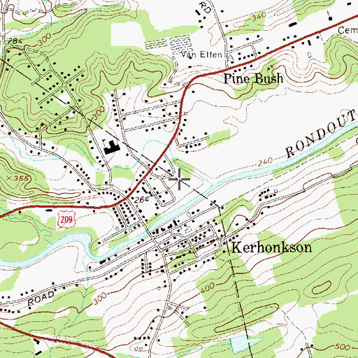 Topographic Map of Kerhonkson Post Office, NY