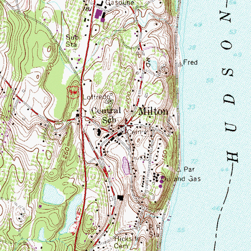 Topographic Map of Milton Post Office, NY