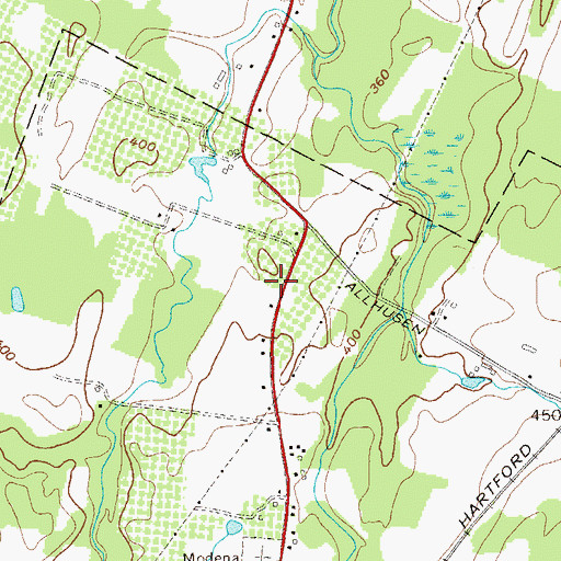 Topographic Map of Modena Post Office, NY