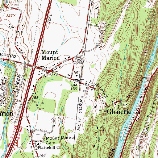 Topographic Map of Mount Marion Post Office, NY