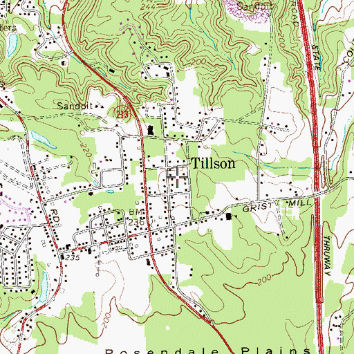 Topographic Map of Tillson Post Office, NY