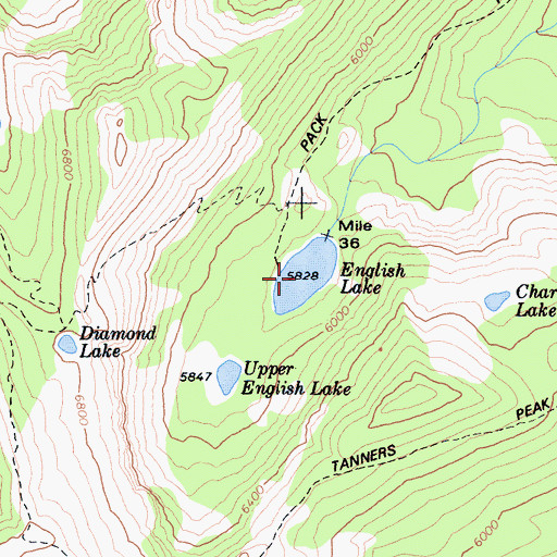 Topographic Map of English Lake, CA