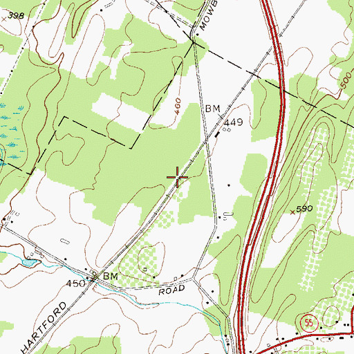 Topographic Map of Aloha Home Acres Mobile Home Park, NY