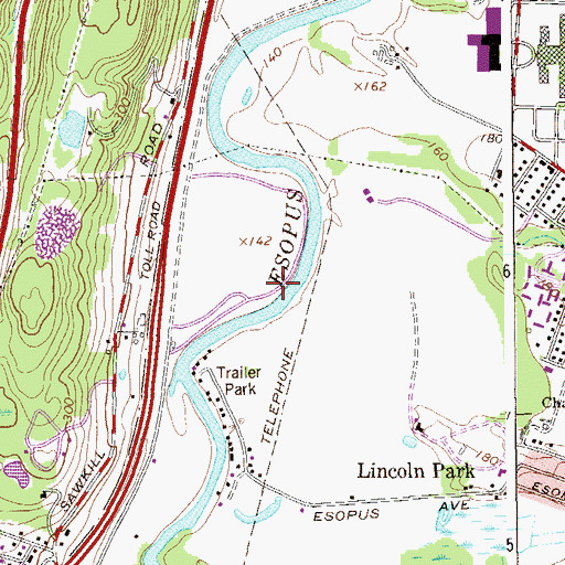 Topographic Map of Boices Mobile Home Estates, NY