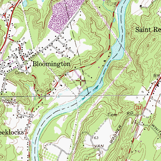 Topographic Map of Creek Locks Mobile Home Park, NY