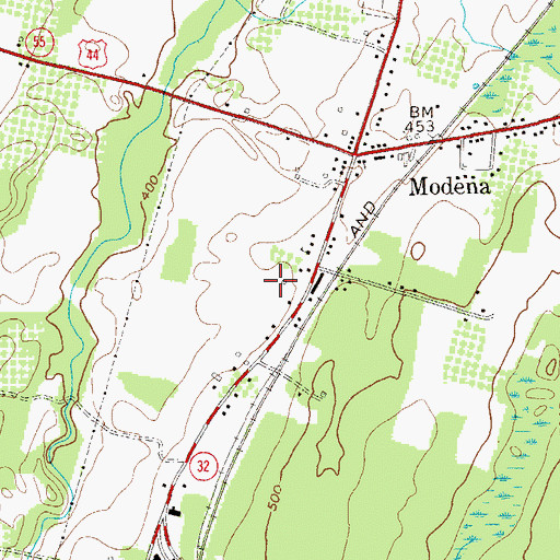 Topographic Map of Fox Run Estates Mobile Home Park, NY