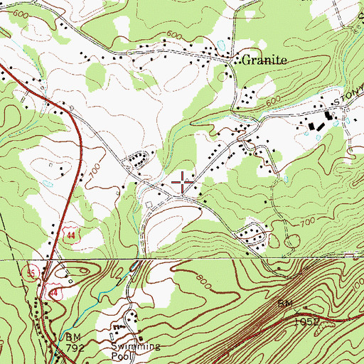 Topographic Map of Granite Road Mobile Home Park, NY