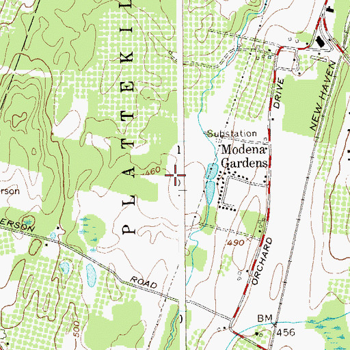 Topographic Map of Modena Country Club Mobile Home Park, NY