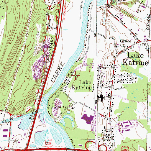 Topographic Map of Parish Lane Mobile Home Park, NY