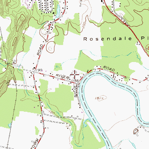 Topographic Map of Rivers Edge Cooperative Mobile Home Park, NY