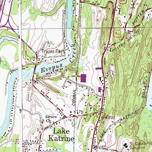 Topographic Map of Snows Mobile Home Park, NY