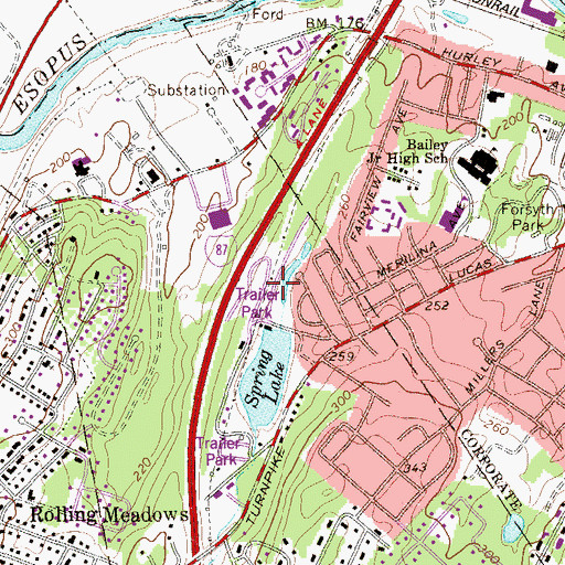 Topographic Map of Spring Lake Mobile Home Park, NY