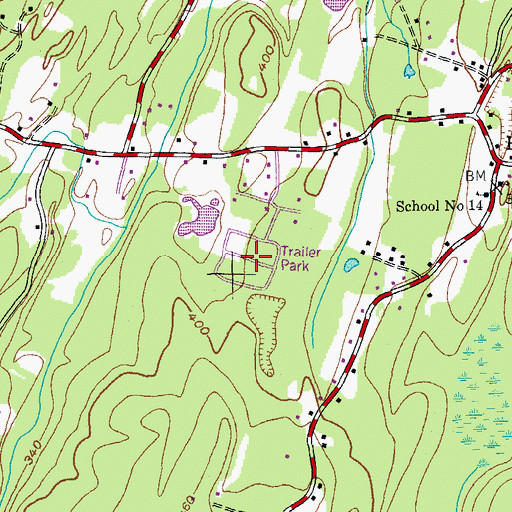 Topographic Map of Trinka's Mobile Home Park, NY