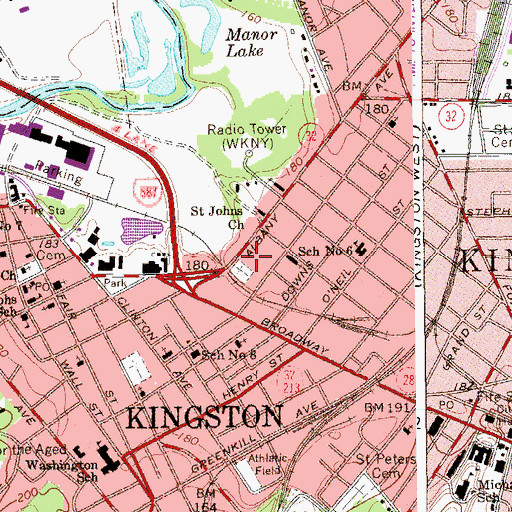 Topographic Map of Albany Avenue Manor Nursing Home, NY