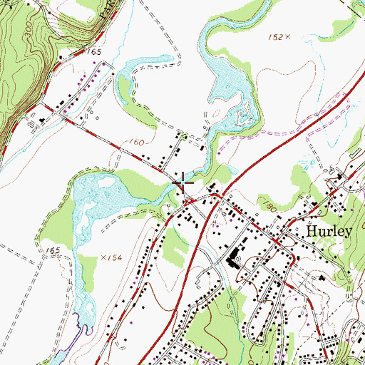 Topographic Map of Esopus Creek Bridge, NY