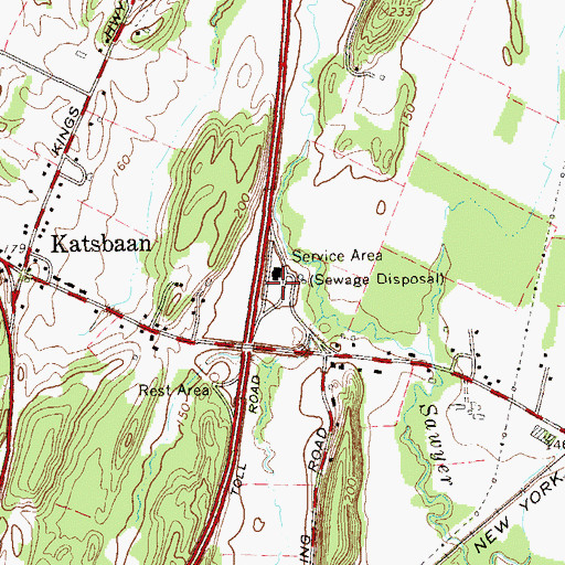 Topographic Map of Malden Rest Area, NY
