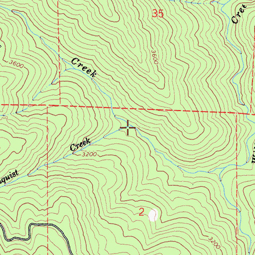 Topographic Map of Enquist Creek, CA