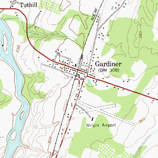 Topographic Map of Gardiner Library, NY