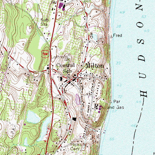 Topographic Map of Sarah Hull Hallock Free Library, NY