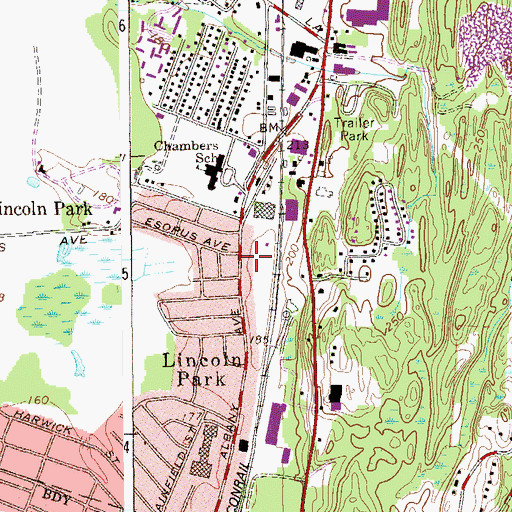 Topographic Map of Town of Ulster Public Library, NY