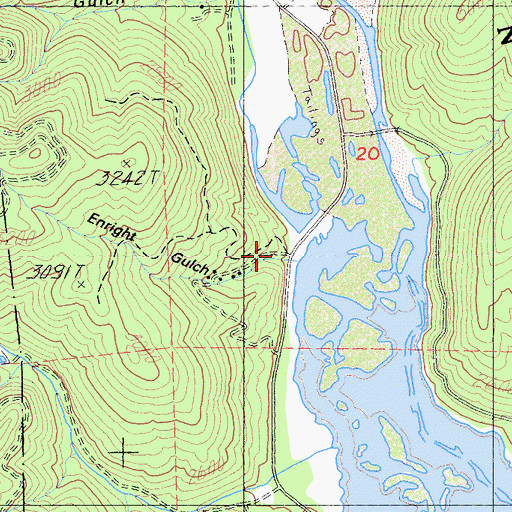 Topographic Map of Enright Gulch, CA
