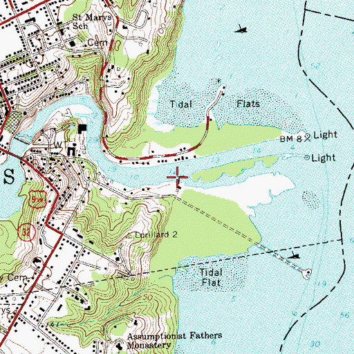 Topographic Map of Saugerties Marina, NY