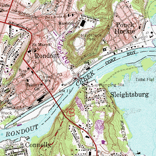 Topographic Map of Hudson River Maritime Museum, NY