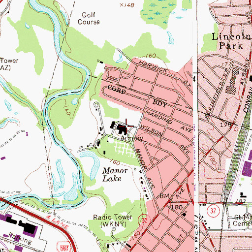 Topographic Map of Kingston Armory, NY