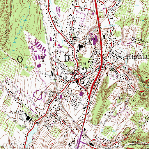 Topographic Map of Lloyd Town Hall, NY
