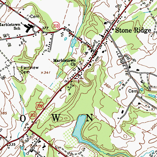 Topographic Map of Marbletown Town Hall, NY