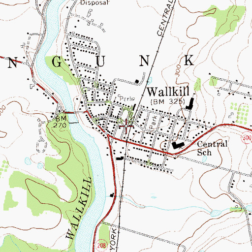 Topographic Map of Shawangunk Town Hall, NY