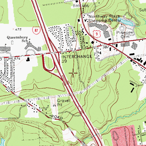 Topographic Map of Aviation Mall Shopping Center, NY