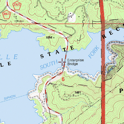 Topographic Map of Enterprise Bridge, CA