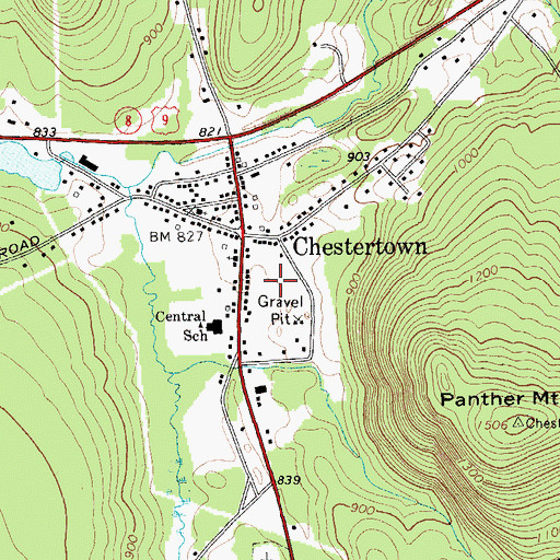 Topographic Map of Village Estates Mobile Home Park, NY