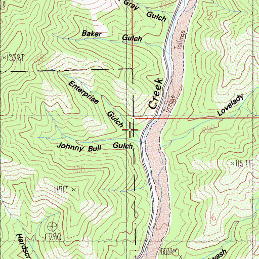 Topographic Map of Enterprise Gulch, CA