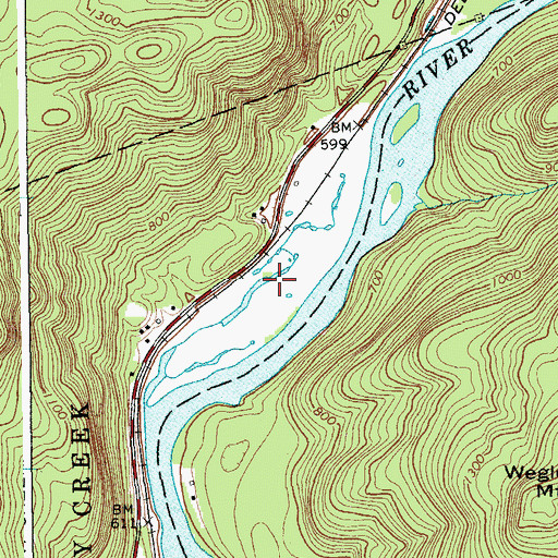 Topographic Map of One Thousand Acres Ranch Resort, NY