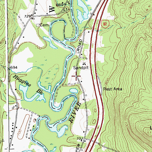 Topographic Map of Adirondack Adventure Resort, NY