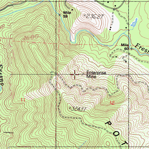 Topographic Map of Enterprise Mine, CA