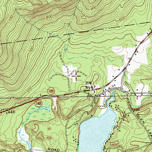 Topographic Map of Ledgeview Village Recreational Vehicle Park, NY