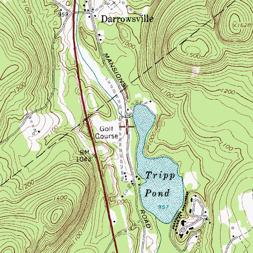 Topographic Map of Green Mansions Golf Club, NY