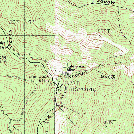 Topographic Map of Enterprise Mine, CA