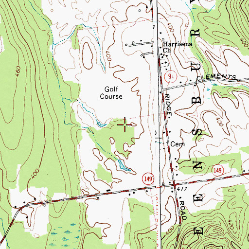 Topographic Map of Queensbury Country Club, NY