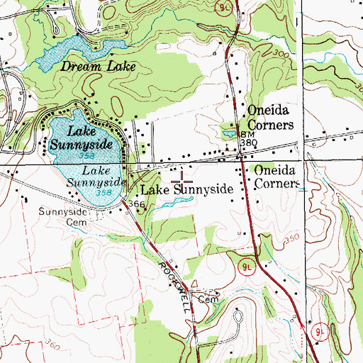 Topographic Map of Sunnyside Par 3 Golf Course, NY