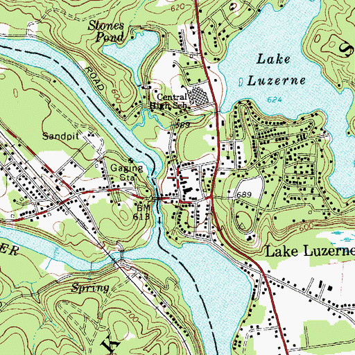Topographic Map of Hadley - Luzerne Public Library, NY