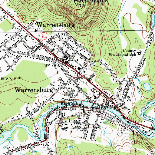 Topographic Map of Richards Library, NY