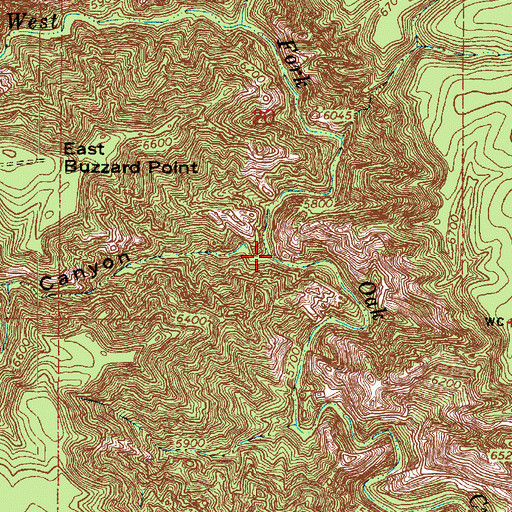 Topographic Map of Barney Spring Canyon, AZ