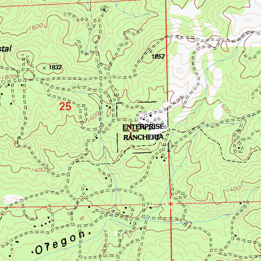 Topographic Map of Enterprise Rancheria, CA