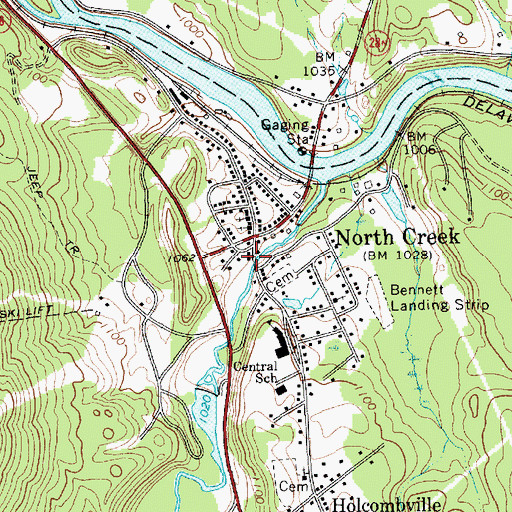 Topographic Map of Town of Johnsburg Library, NY