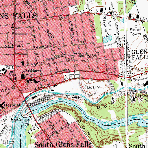 Topographic Map of Hyde Collection, NY