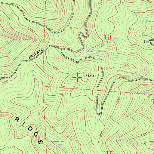 Topographic Map of Er-Wern Ridge, CA